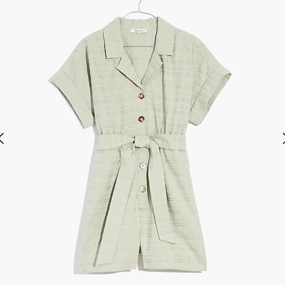 Madewell belted camp romper shorts